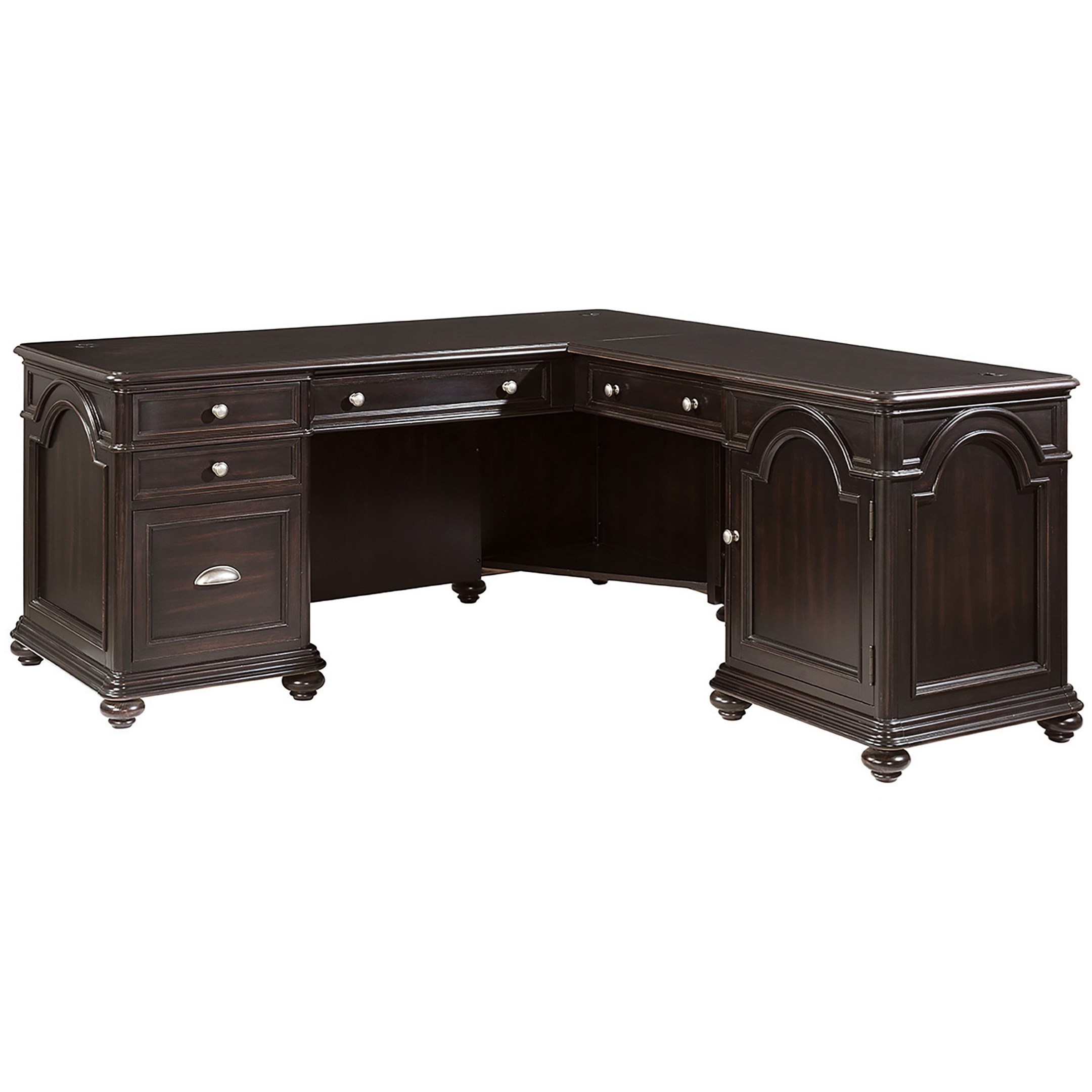 Riverside Furniture Clinton Hill 47132 Traditional LDesk & Return with